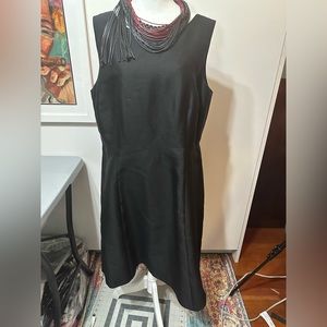 Talbot's Black Silk Sleeveless A Line Pleated Dress Sz 16P